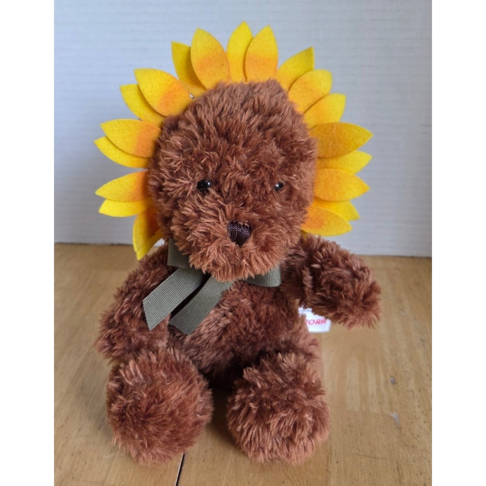 Aurora World Joy of Fresh Sunflower Teddy Bear Plush Brown Stuffed Animal 8 inch